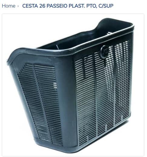 CESTA ARO 26 CECY GRANDE plastico MTB JKS passeio  preta