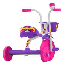 TRICICLO FEMININO NATHOR BOY 3  branco/roxa