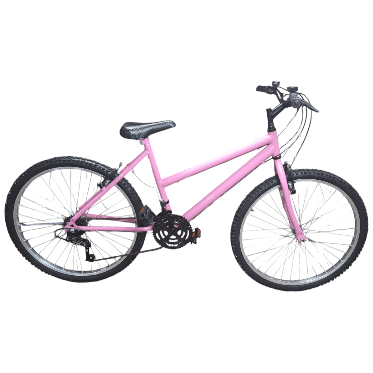 BICICLETA ARO 26 MTB FEM ROSA BB SM ARO AERO CUBO AÇO RAIO GROSSO C/MARCHA