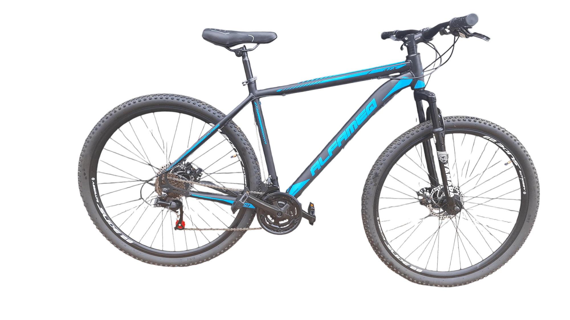 BICICLETA ARO 29 ALFAMEC TAM 21 MASCULINA PRETO FOSCO/AZUL