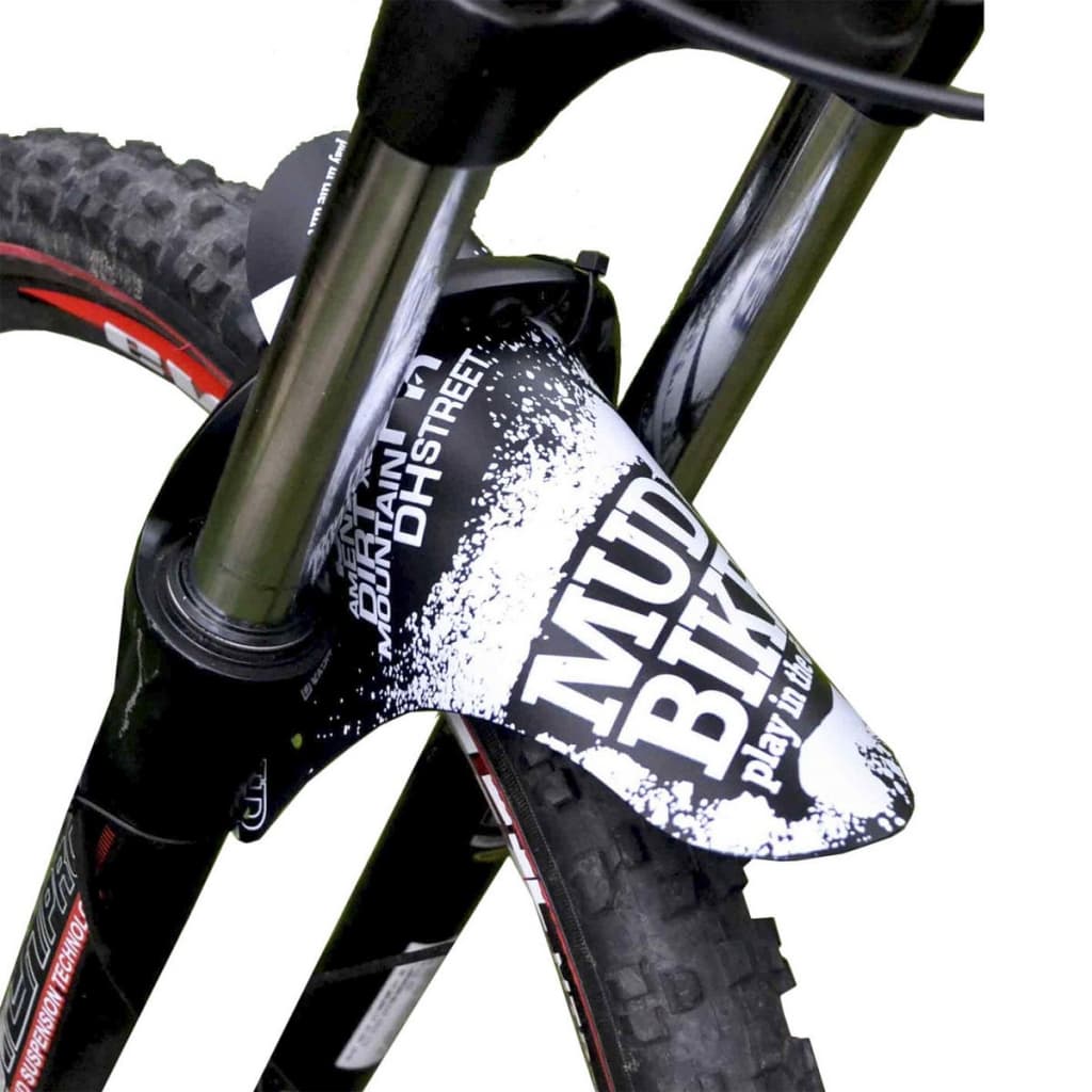 PARALAMA 29 DIANT. PLAST. MUDBIKE  branco/preto - 80282