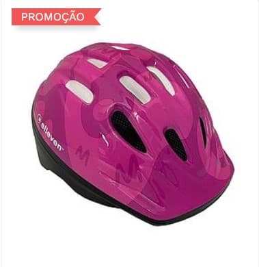 CAPACETE INFANTIL ELLEVEN tam P  ROSA/VERM. - 13037