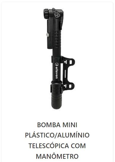 BOMBA BICICLETA mão NYLON mini ELLEVEN TEL.al. C/MANOM. 12674