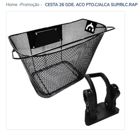 CESTA ARO 26 CECY GRANDE redonda REMOVIV aço C/SUP - 55933