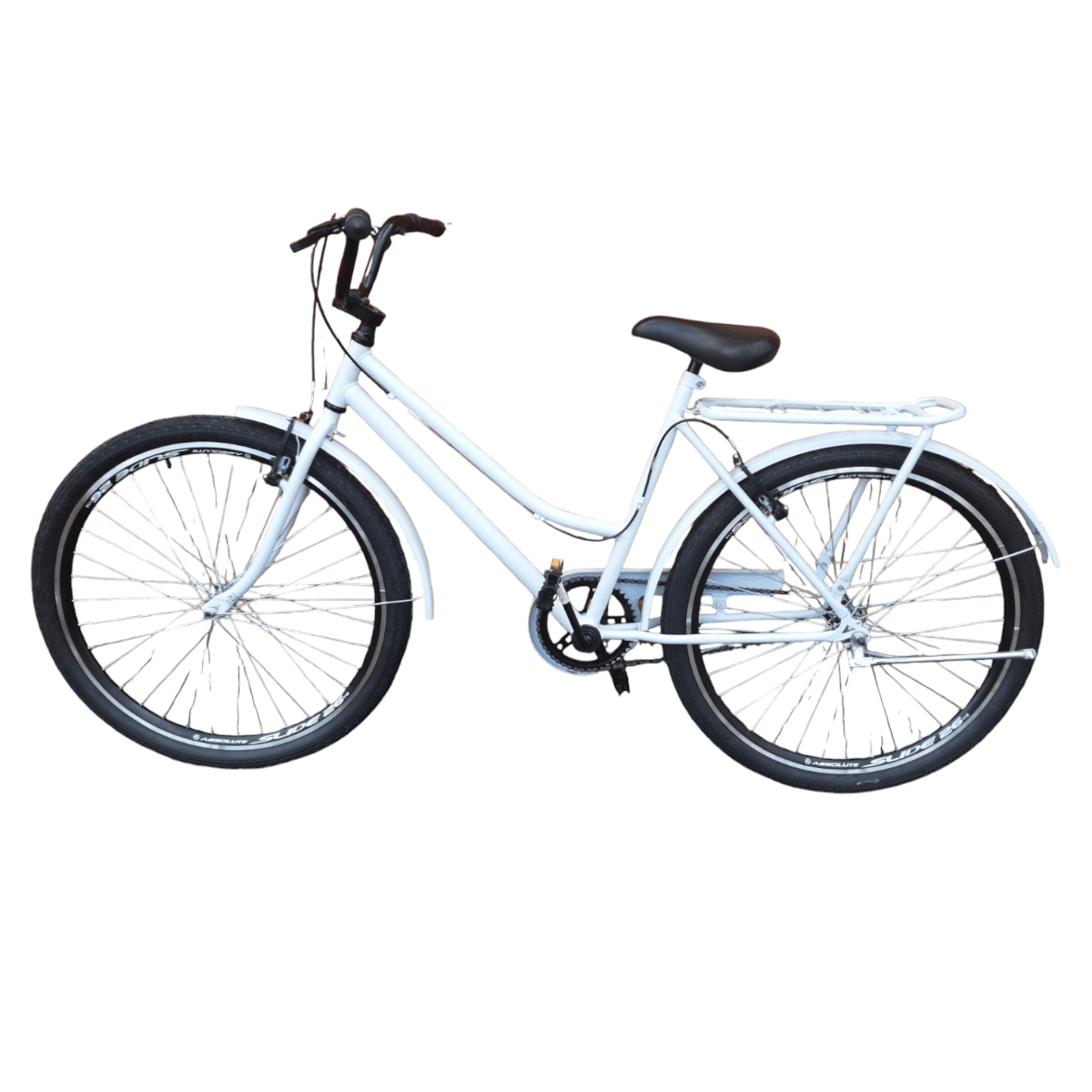 BICICLETA ARO 26 MK FEM BRANCA SM ARO AERO CUBO AÇO RAIO GROSSO