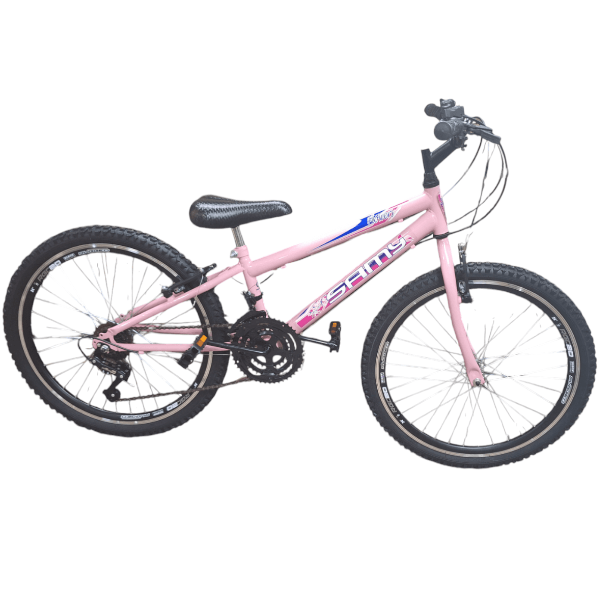 BICICLETA ARO 24 REBAIXADA ROSA BB SM ARO AERO CUBO AÇO RAIO GROSSO C/ 18 MARCHAS