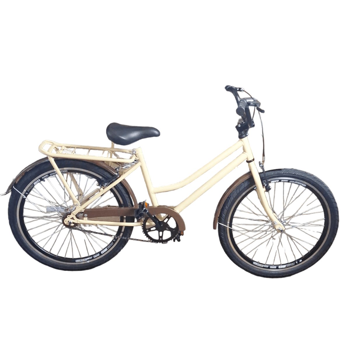 BICICLETA ARO 24 MK FEM BEGE ARO AERO CUBO AÇO RAIO GROSSO