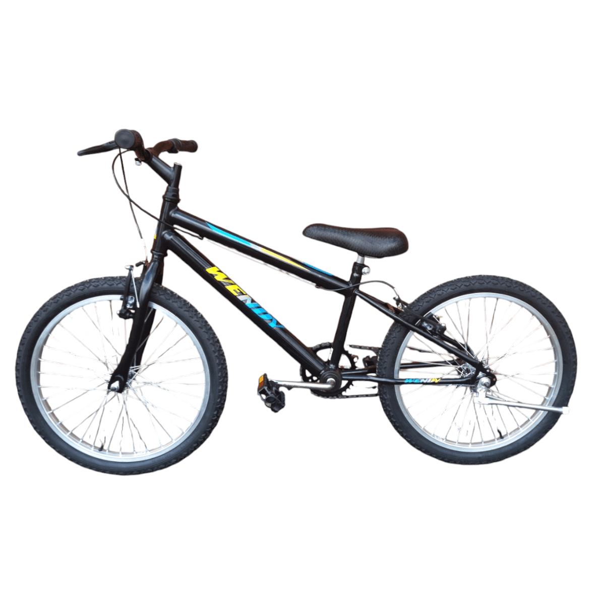 BICICLETA ARO 20 PRETO BRILHO ARO COMUM CUBO AÇO S/ MARCHA