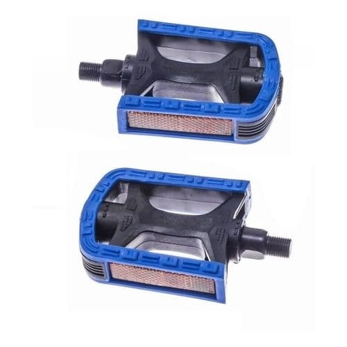 PEDAL MTB NYLON INGLES BICOLOR METALCICLO azul
