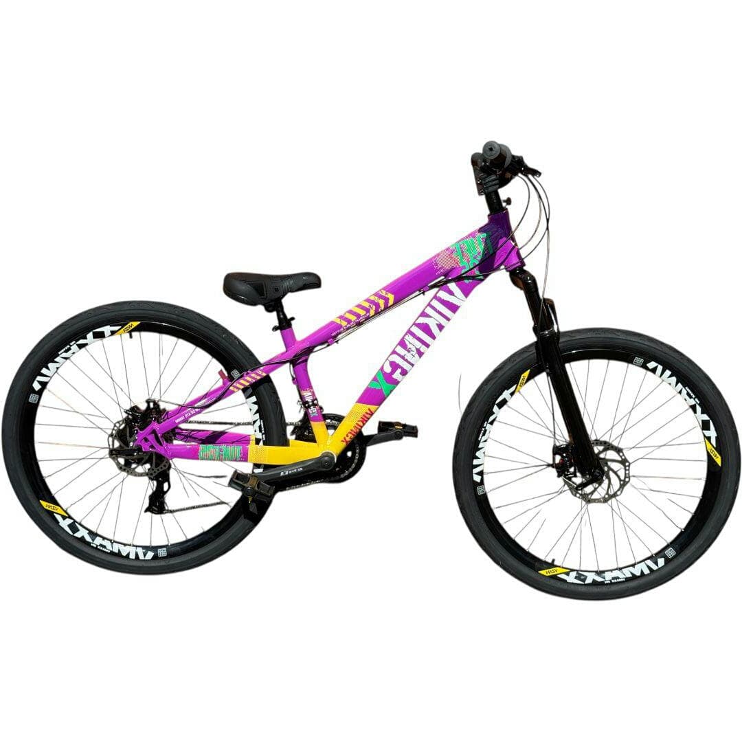 BICICLETA ARO 26 KIT VIKING  ROXO/AMARELO