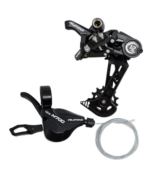 KIT TRANSMISSÃO 1x12 vel INDEX VELOFORCE CAMBIO TRÁS + ALAVANCA COM CABO- 15861