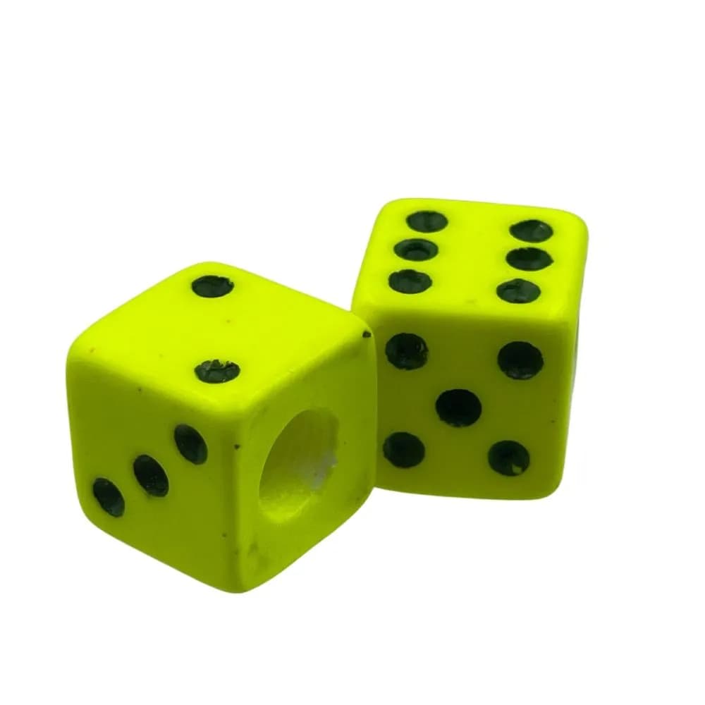 TAMPA VENTIL DADO amarelo neon ( 10 par ) - 82525