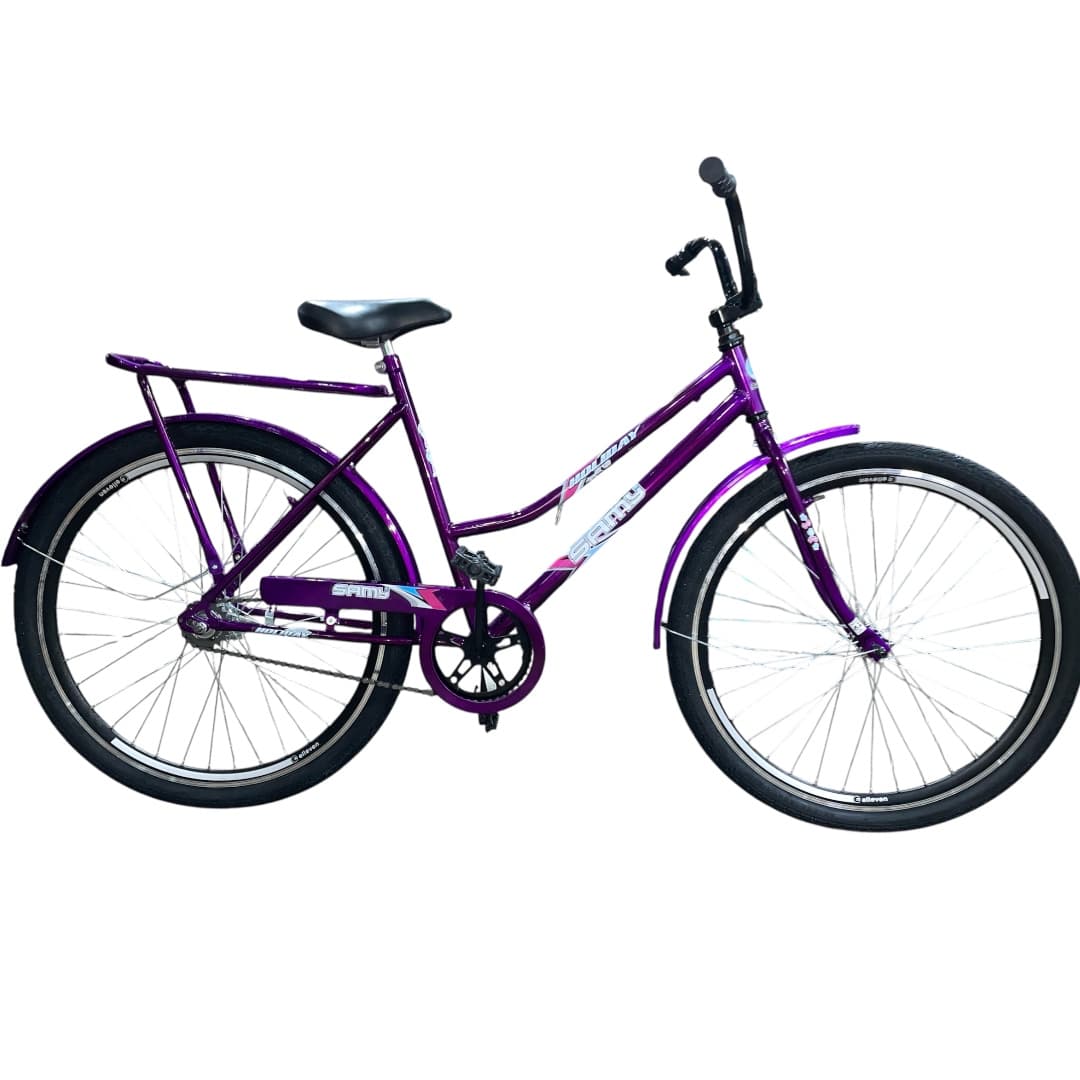 BICICLETA ARO 26 MK FEM VIOLETA ARO AERO CUBO AÇO RAIO GROSSO TORPEDO