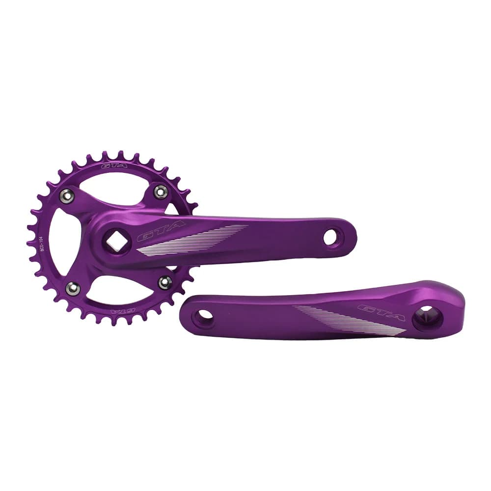 PEDIVELA  SINGLE MTB ALUM. 170mm. 34D ponta quadrada GTA ROXO - 11235