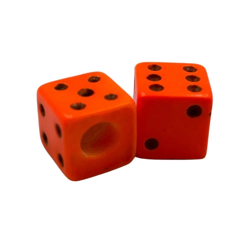 TAMPA VENTIL DADO laranja neon  ( 10 par ) - 82526