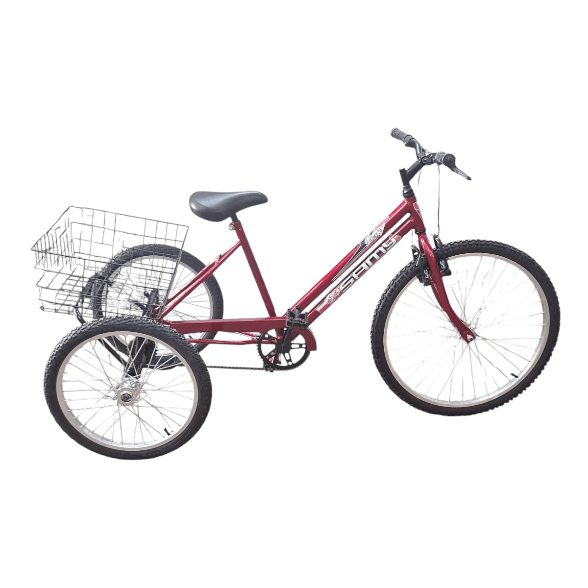 BICICLETA ARO 26 TRICICLO CEREJA ARO COMUM CUBO AÇO RAIO GROSSO
