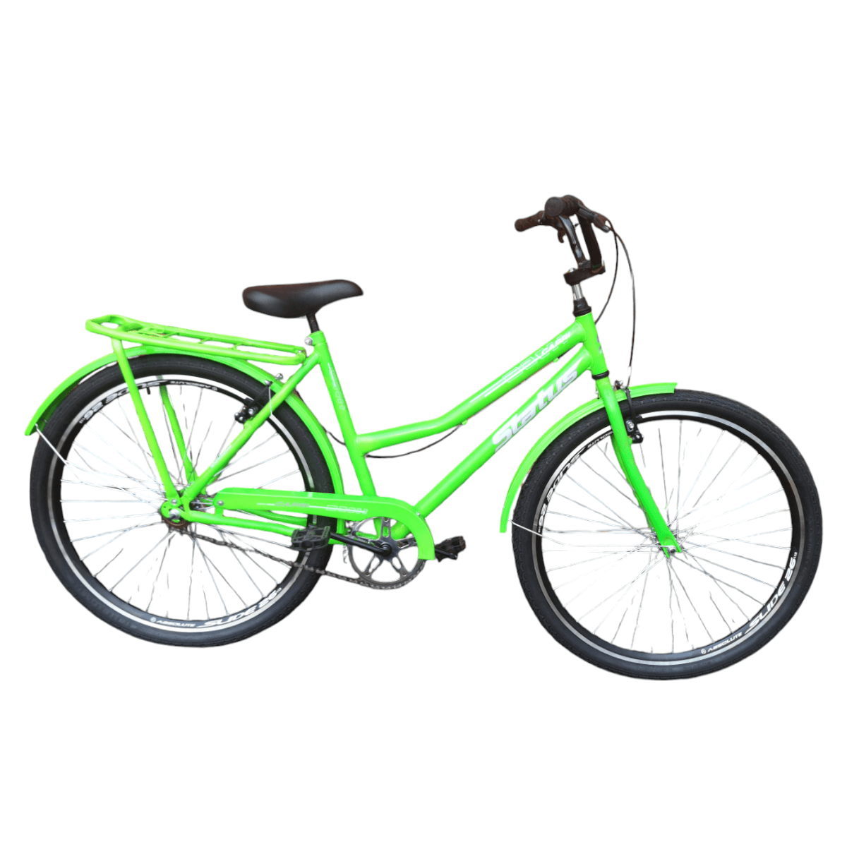 BICICLETA ARO 26 MK FEM VERDE NEON STATUS ARO AERO CUBO AÇO RAIO GROSSO