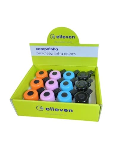 BUZINA TRIN TRIN LINHA COLORS BASE PRETA 4 CORES CX 12 PÇS ELLEVEN - 15242